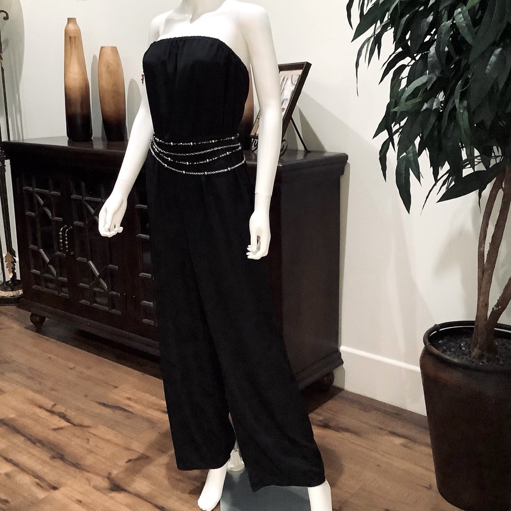Black Strapless Jumpsuit